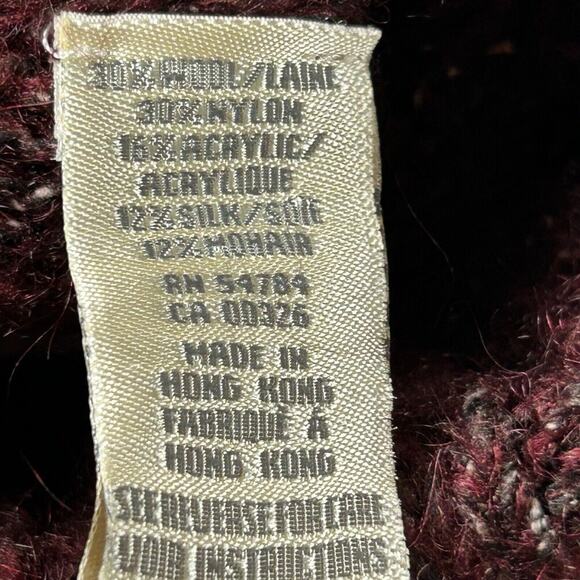 Joseph Abboud Sz L Turtleneck Sweater Burgandy Wool Luxury blend Outdoor cozy - Picture 6 of 10